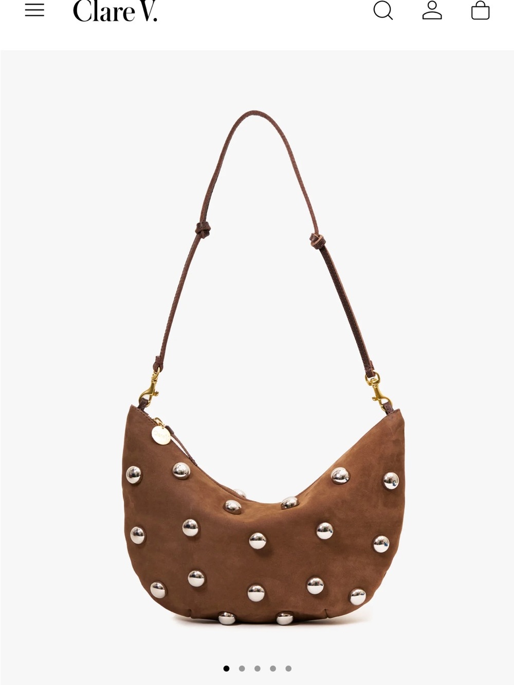 Clare V Lune Studded Shoulder Bag